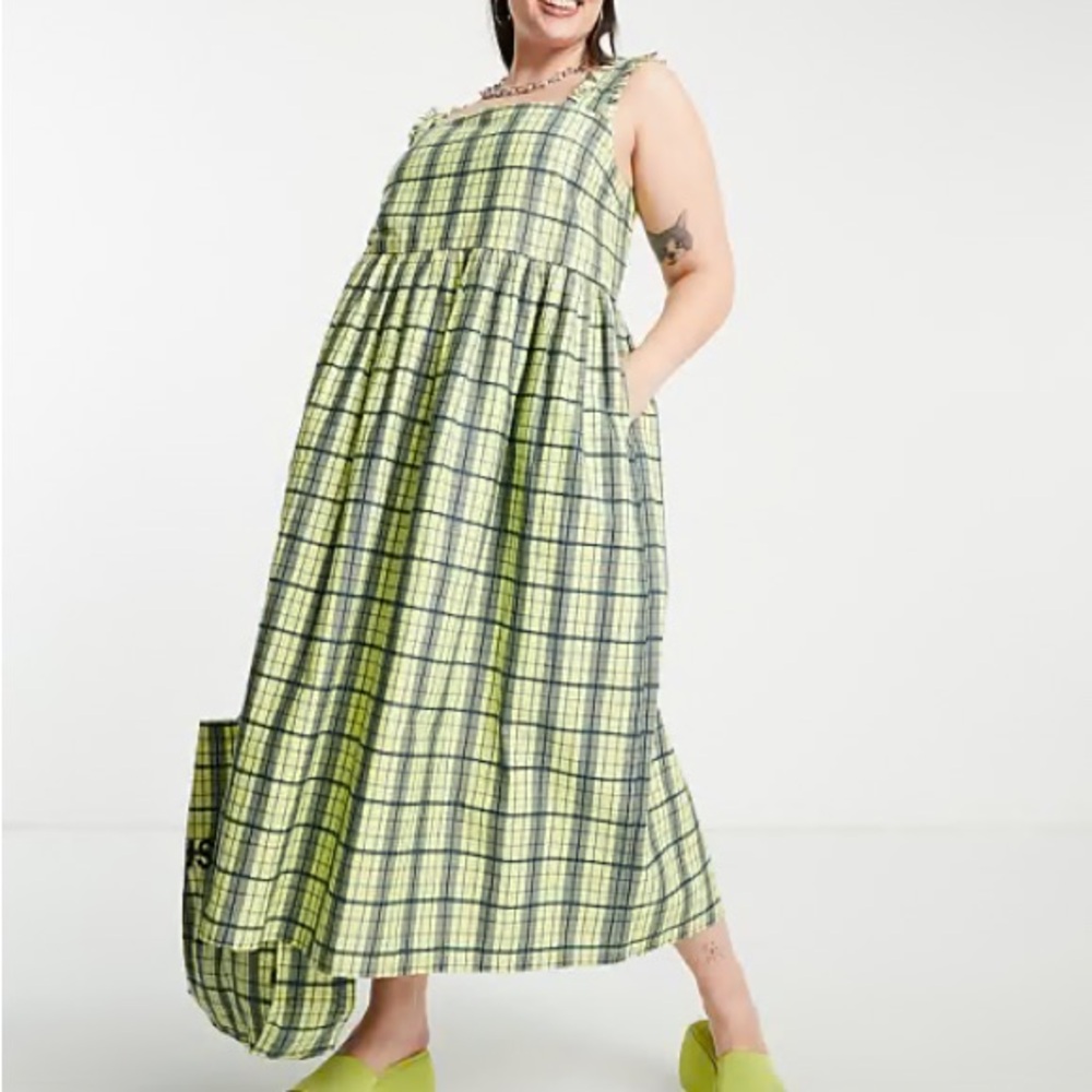 Plaid Green Maxi Dress